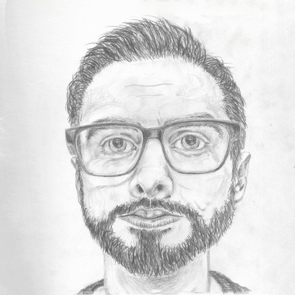 Pencil Hand-Drawn Self Portrait